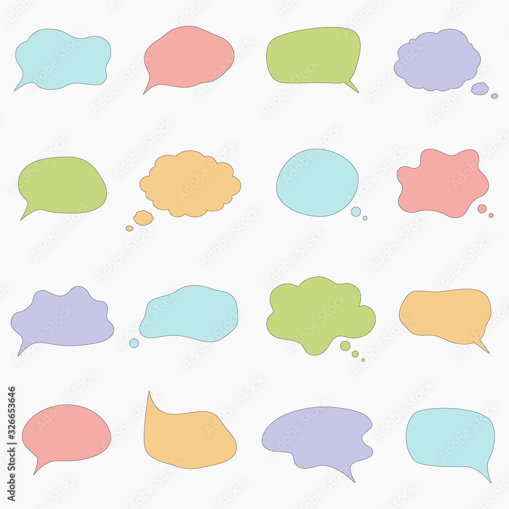 Blank speech bubbles. Blank speech bubbles.