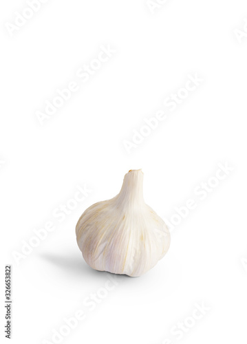 Fresh garlic isolated on white background with shadow