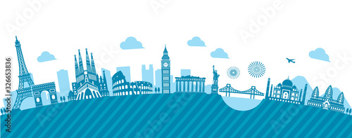World heritage / famous landmark buildings vector illustration ( arch type )
