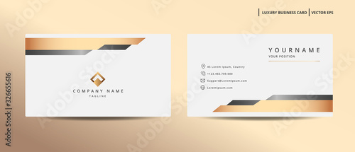 Luxury design business card with gold style minimalist template
