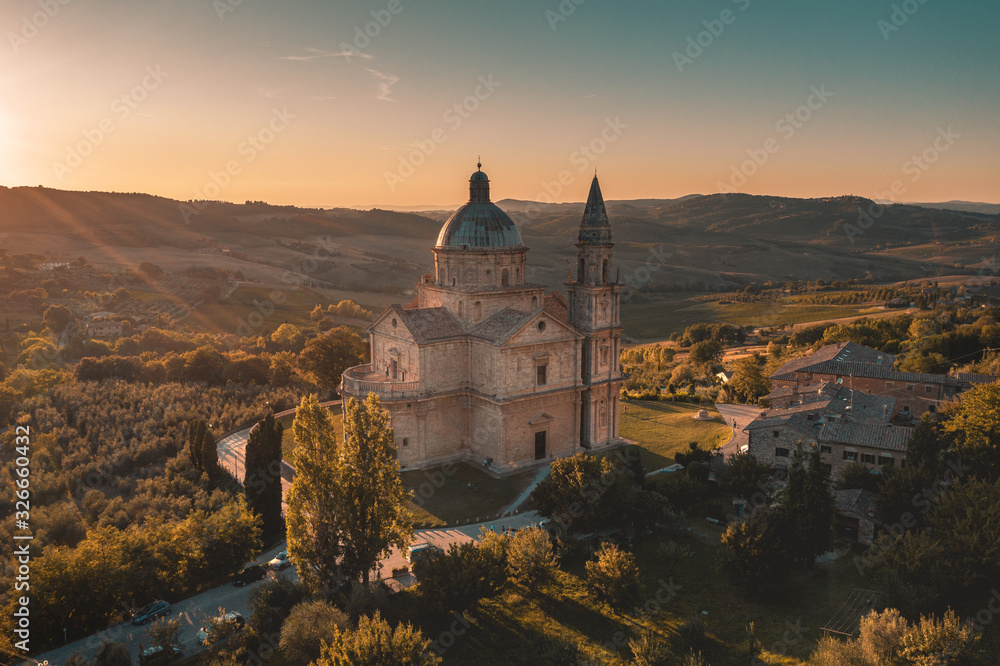 Panoramic photo from the drone, Montepulciano.