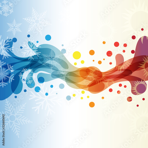 Vector abstract background domestic heating and cooling with bubbles and water