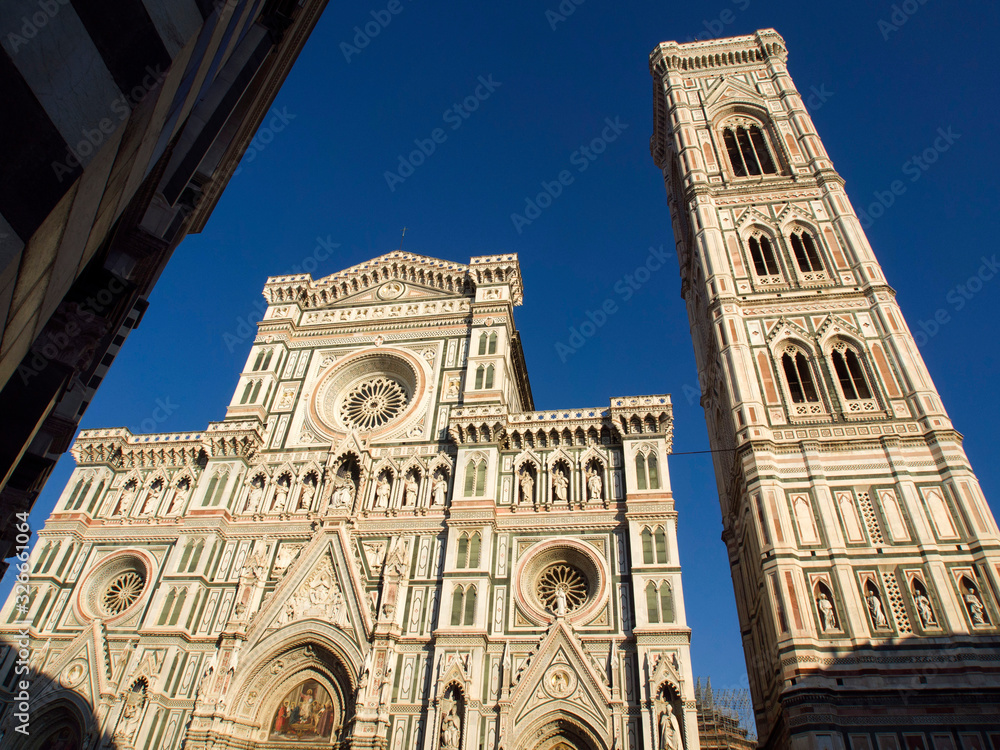 Italia, Toscana, Firenze, ilduomo e il Campanile di Giotto.