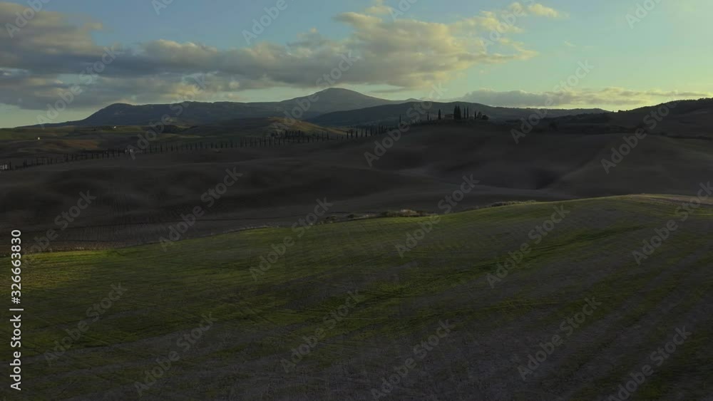 Sunset above amazing landscape, photo from a drone Sunset above amazing landscape, photo from a drone
