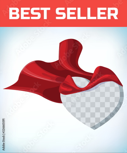 Heart template. Love icon. Mercy sign. Girl power. Valentine card. Female superhero. Charitable foundation or donations logo. Medicine or cardiology concept. Health care and disease. Blood donation