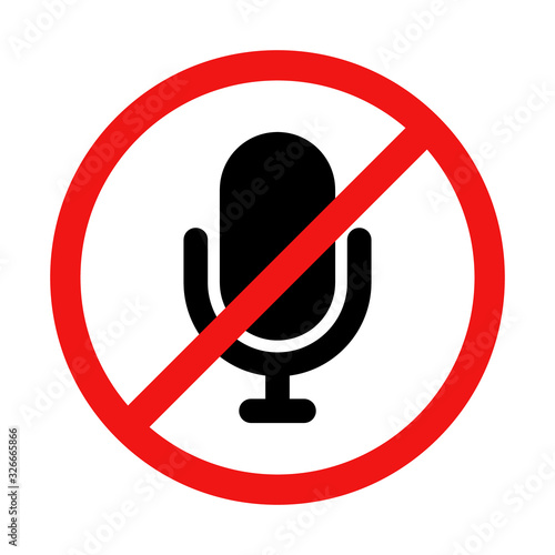 No Microphone or Podcast Sign