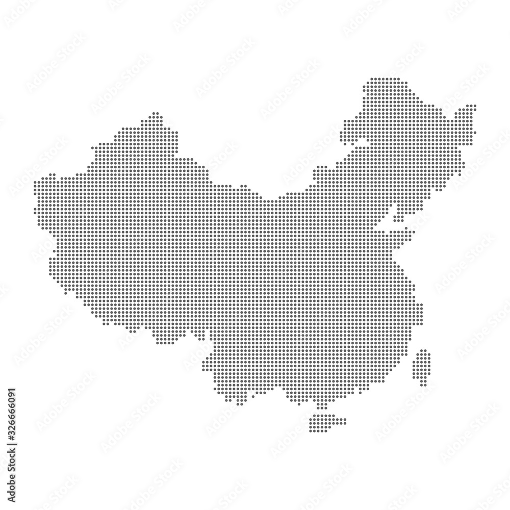 Map of dotted polka dot China