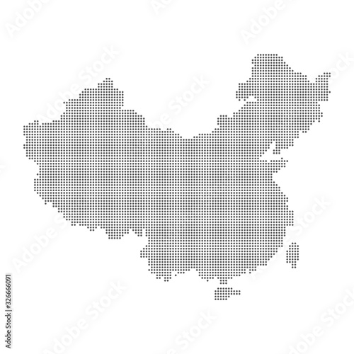 Map of dotted polka dot China