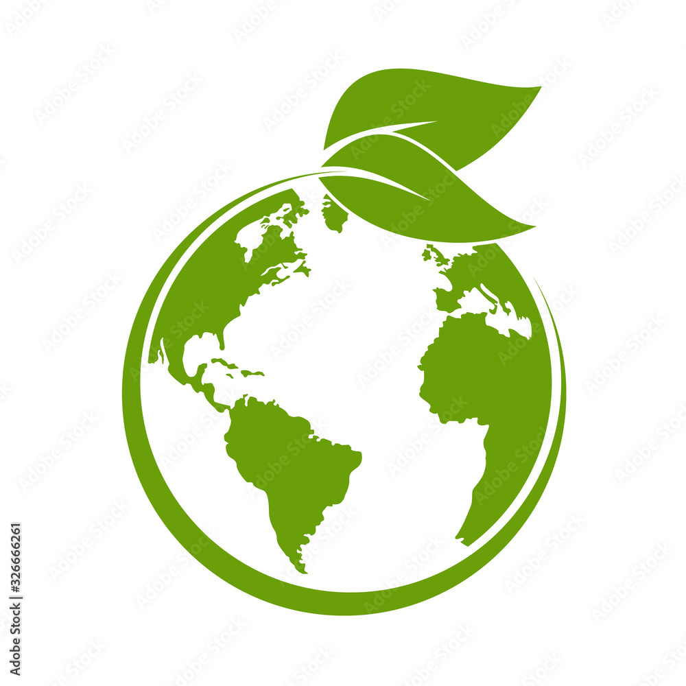 Green earth ,Green leaf art. Ecology concept. white background Green earth ,Green leaf art. Ecology concept. white background