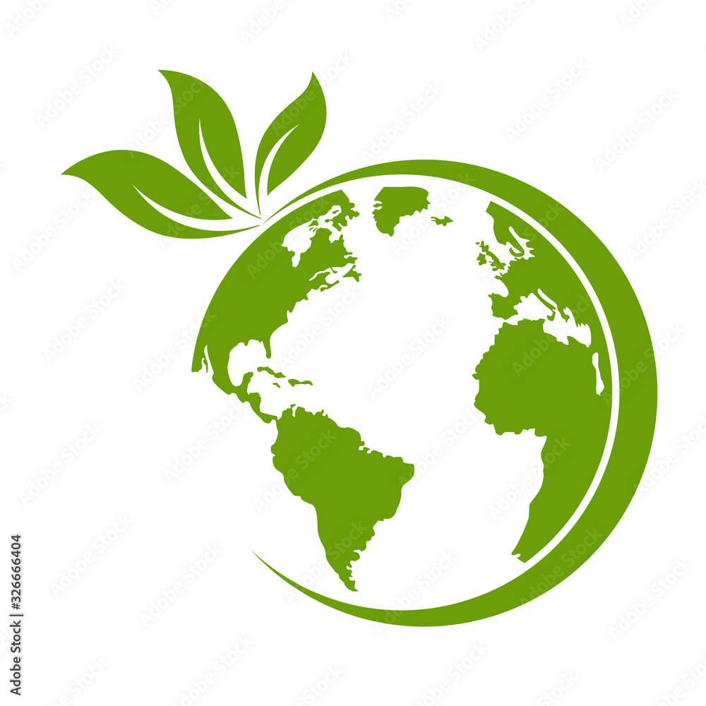 Green earth ,Green leaf art. Ecology concept. white background Green earth ,Green leaf art. Ecology concept. white background