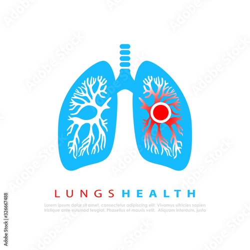 Lungs infection vector logo