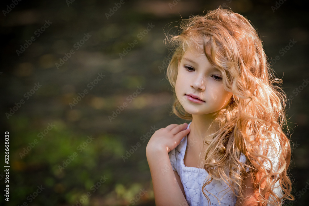 portrait of a pretty blonde girl in nature portrait of a pretty blonde girl in nature