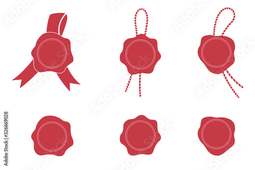 Set of wax prints, flat vector illustration