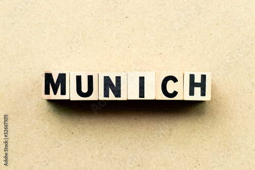 Letter block in word Munich on wood background © bankrx