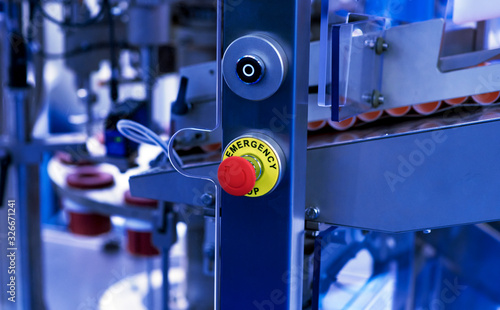 emergency stop button install at new pharmacological machine