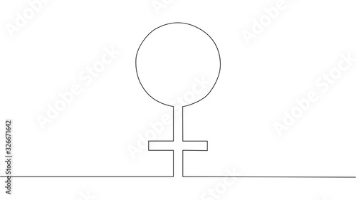 Venus symbol line icon, outline sign, linear style pictogram isolated on white.