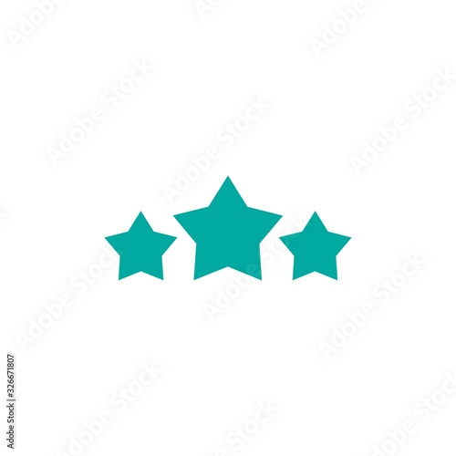 Fototapeta Naklejka Na Ścianę i Meble -  Three blue stars icon. Simple flat pictogram isolated on white. Vector illustration.