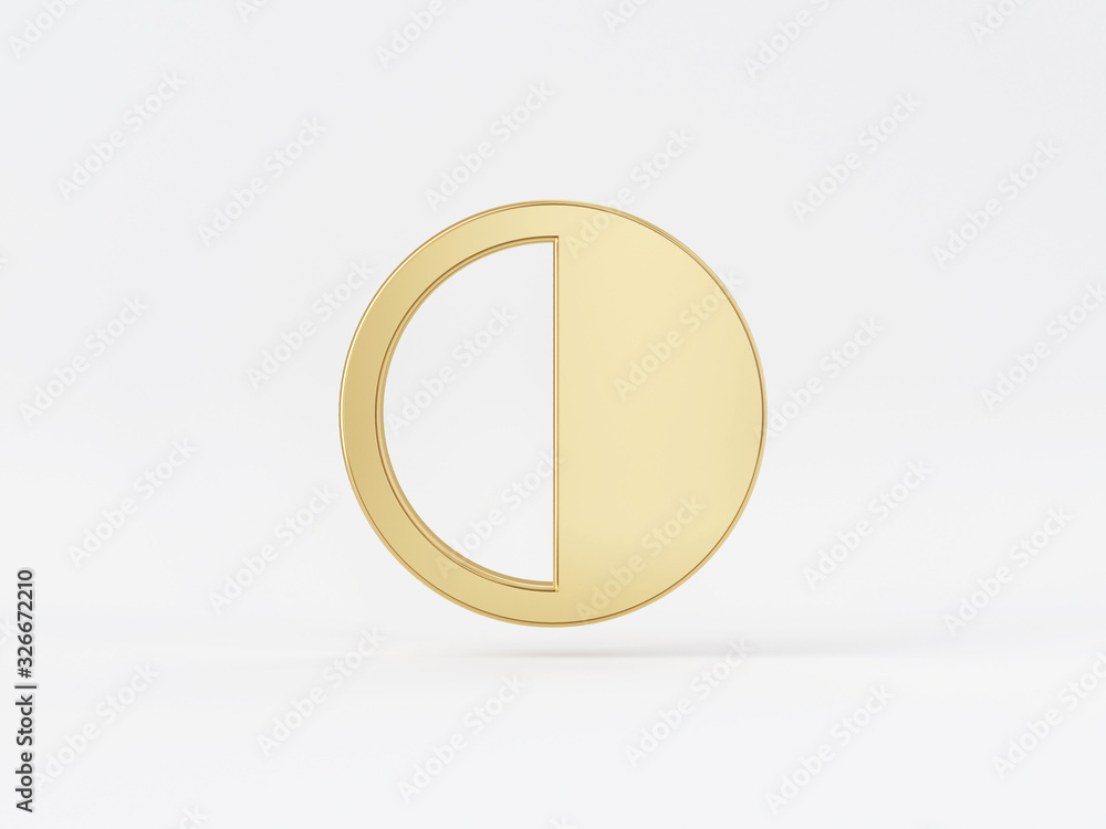 Golden metal 3d icon object isolated in white background. 3d rendering - illustration. Golden metal 3d icon object isolated in white background. 3d rendering - illustration.