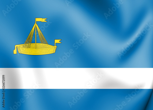 3D Flag of Tyumen, Russia. 3D Illustration. photo