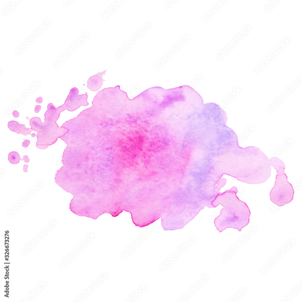 Abstract isolated colorful vector watercolor stain. Grunge element for paper design