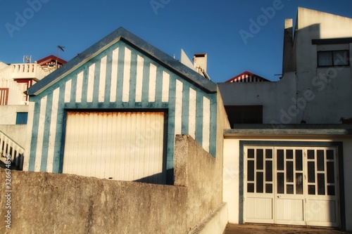 Striped and colorful facades in Costa Nova