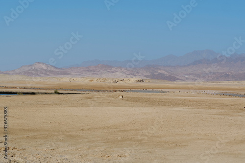 View on Sinai mountains from Ras Mohammed national park in Egypt