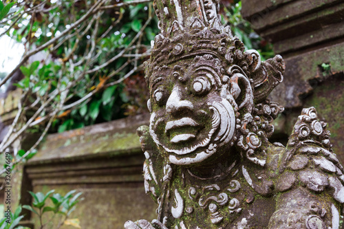 Indonesia traditional statue in moss culture, symbol of Bali.