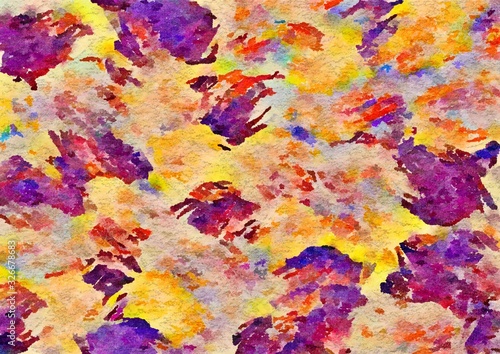 Watercolor paper background. Abstract Painted Illustration. Brush stroked painting.