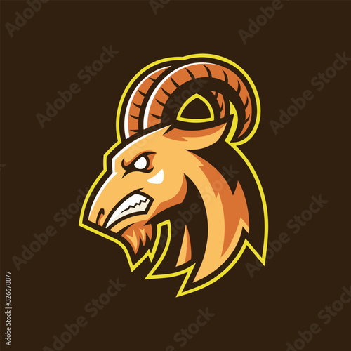 Goat head sport team logo design