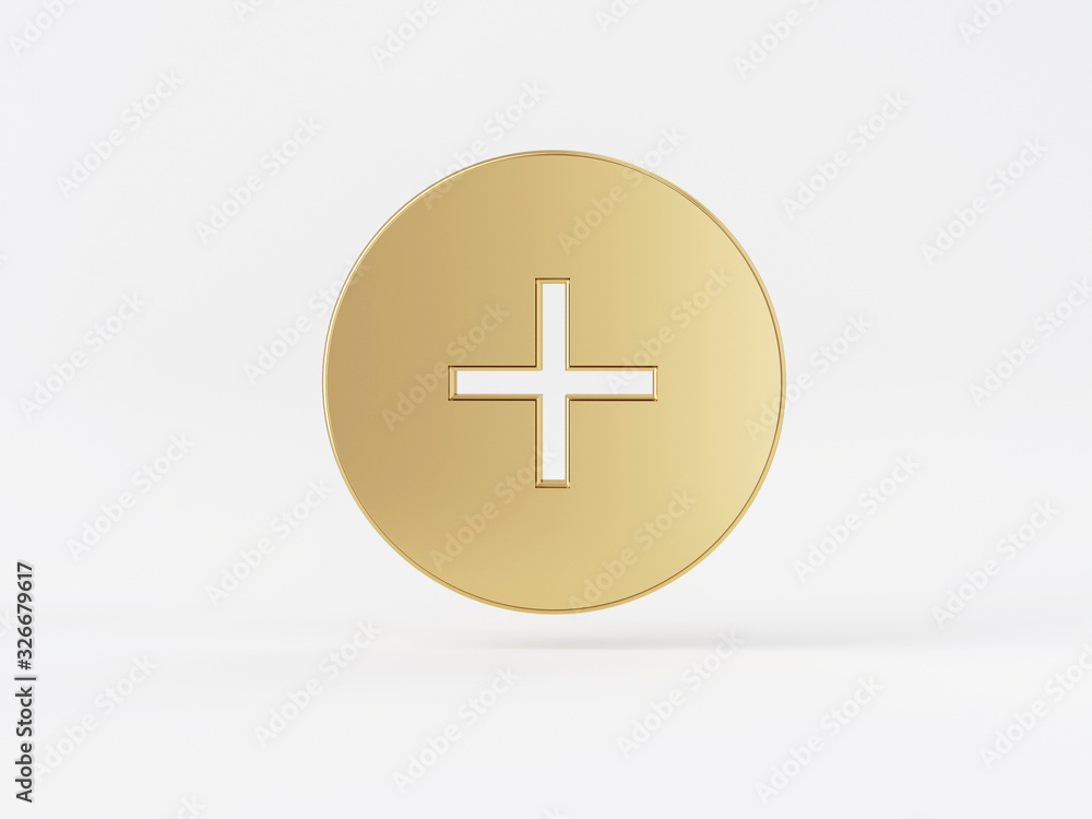 Golden metal 3d icon object isolated in white background. 3d rendering - illustration. Golden metal 3d icon object isolated in white background. 3d rendering - illustration.