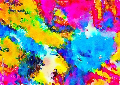 Watercolor paper background. Abstract Painted Illustration. Brush stroked painting.