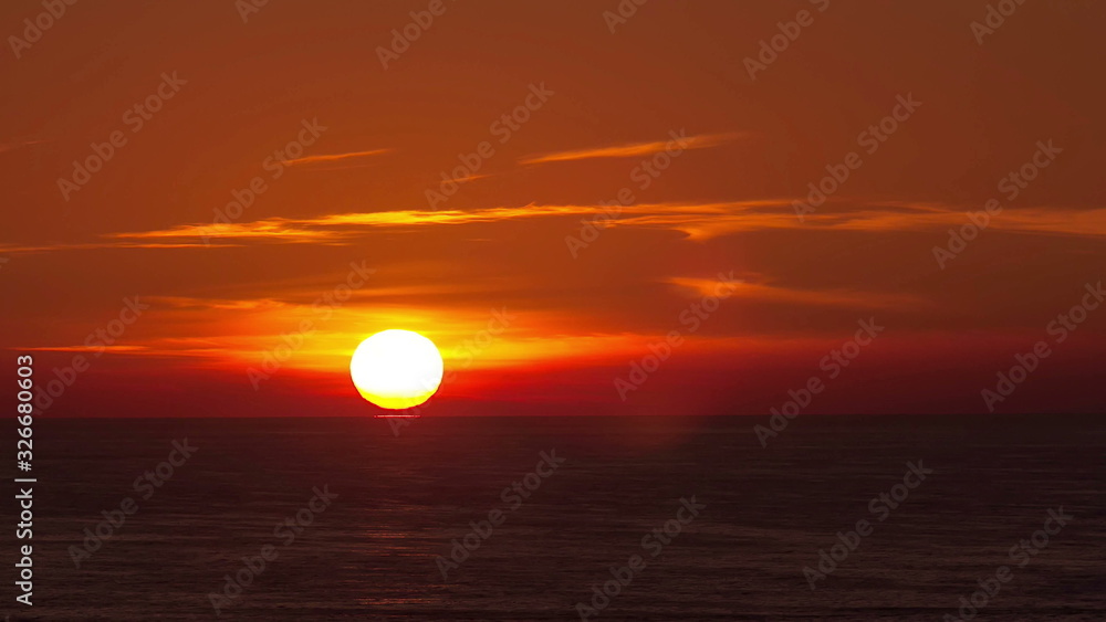 Beautiful sunset above the sea timelapse