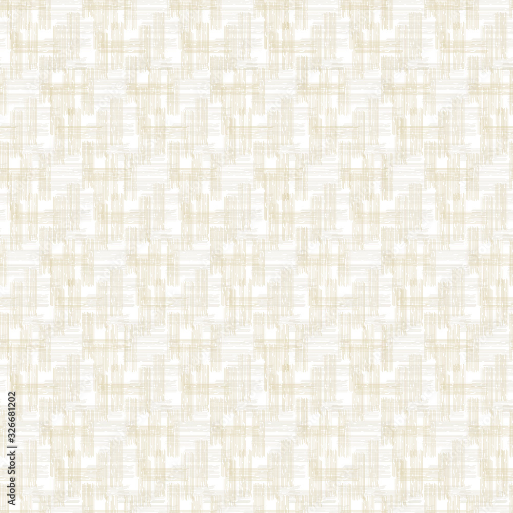 Vector Uneven Weave Design in Gold on White Background Seamless Repeat Pattern. Background for textiles, cards, manufacturing, wallpapers, print, gift wrap and scrapbooking.