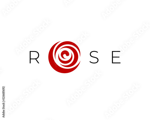 simple letter o as rose wordmark logo vector