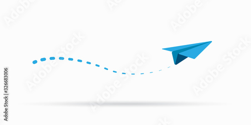 Paper air plane flying vector illustration