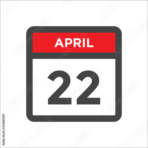 April 22 calendar icon with day of month