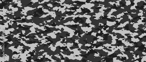 black and gray camouflage banner. background and texture.