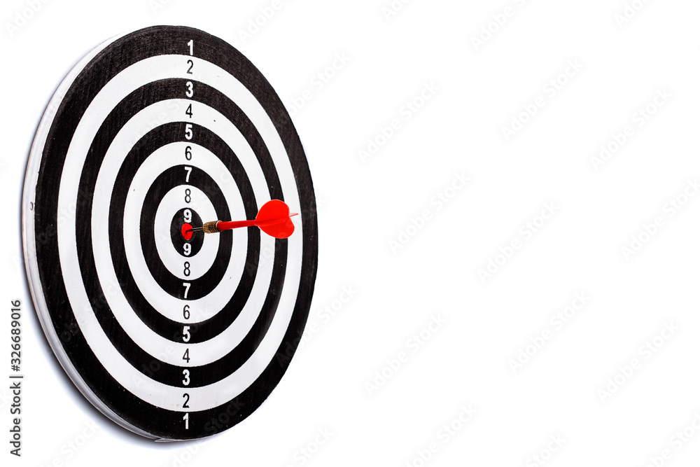Target with arrow in the center on a white background Target with arrow in the center on a white background