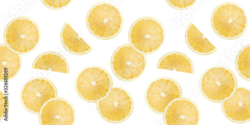 pattern with lemon slices on a white background