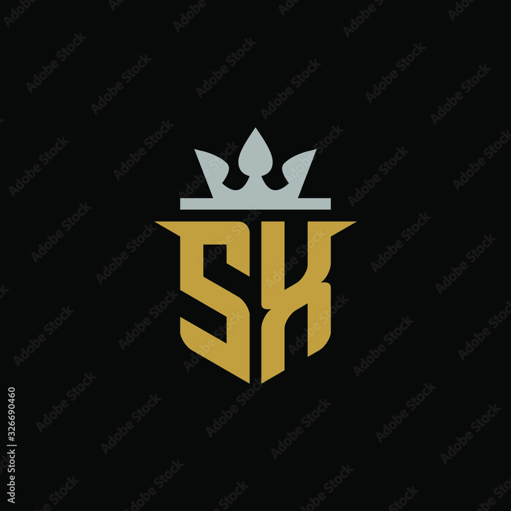 Initial Letter SX with Shield King Logo Design Initial Letter SX with Shield King Logo Design