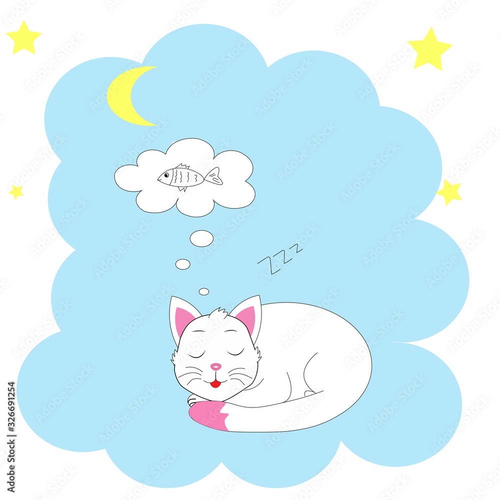 cute white cat illustration vector cute white cat illustration vector