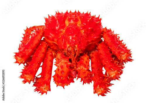 Alaskan king crab isolated in white background,Kamchatka crab isolated on white background