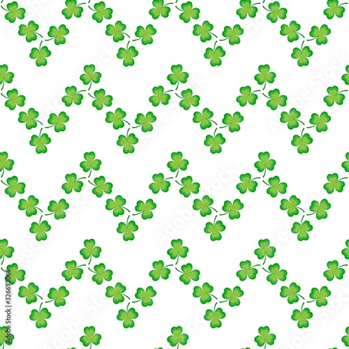 Clover leaf seamless pattern. Symbol fortune  success  traditional ireland festival  holiday St. Patrick. Modern texture. Color template for prints  wrapping  wallpaper  etc. Vector illustration.