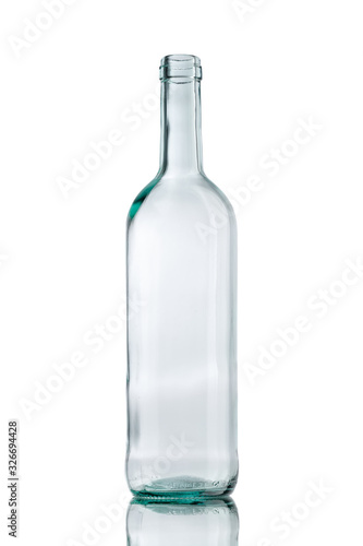 empty wine bottle, isolated on white