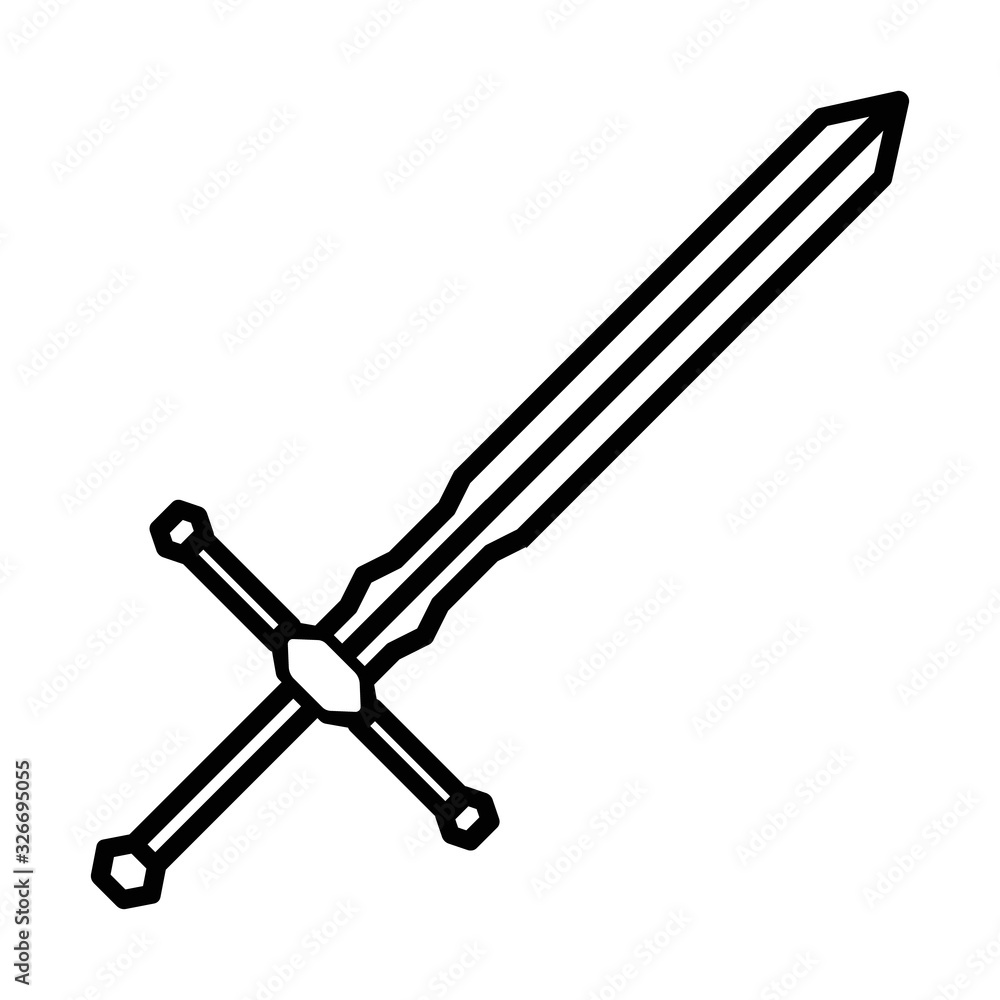 crusader knight sword line icon crusader knight sword line icon