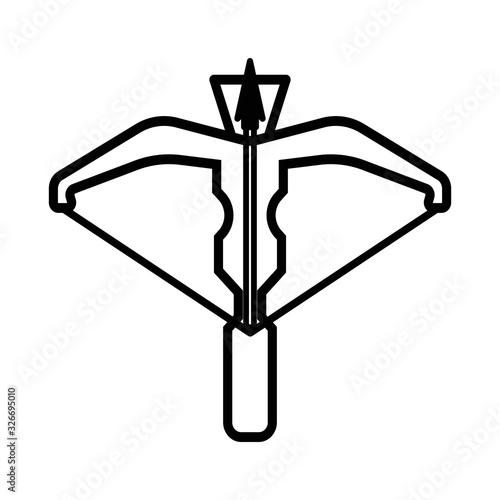 crusader knight crossbow line icon