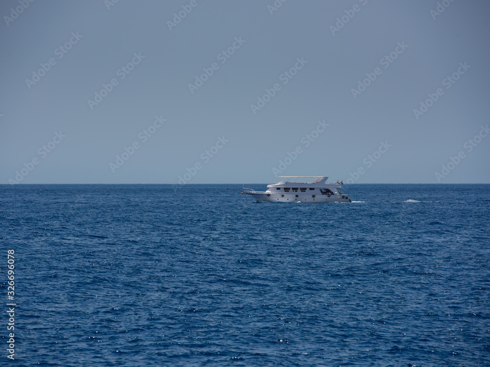 Speed boat in tropical sea.