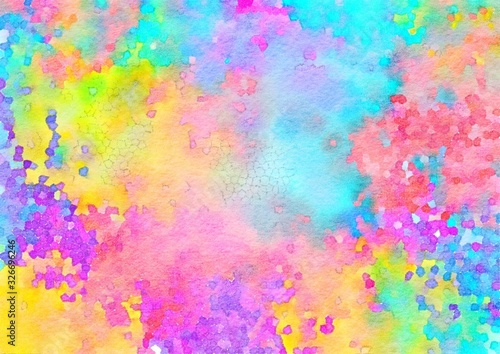 Watercolor paper background. Abstract Painted Illustration. Brush stroked painting. © it cool