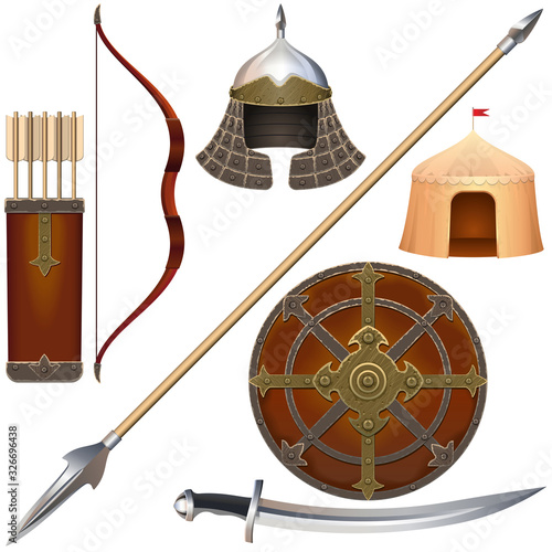 Vector Nomadic Knight Armor Icons Set 4