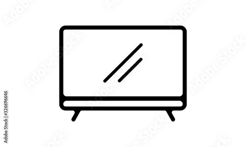 tv monitor icon. simple flat vector stock illustration. Black color isolated on white background eps 10